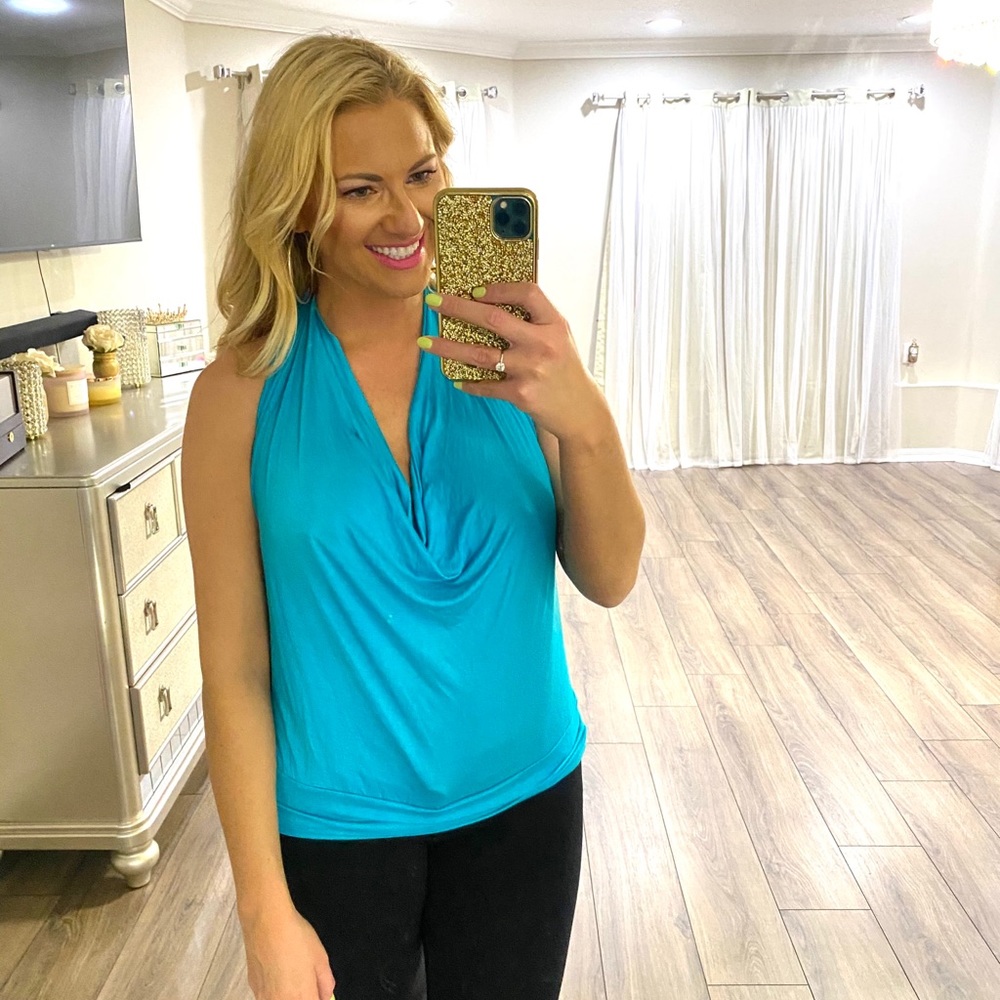 Teal‎ Backless Cutout Halter 💙